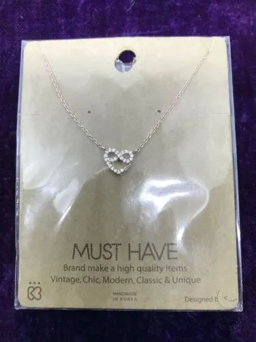 17” Gold Plated Cubic Zirconia Infinity Heart