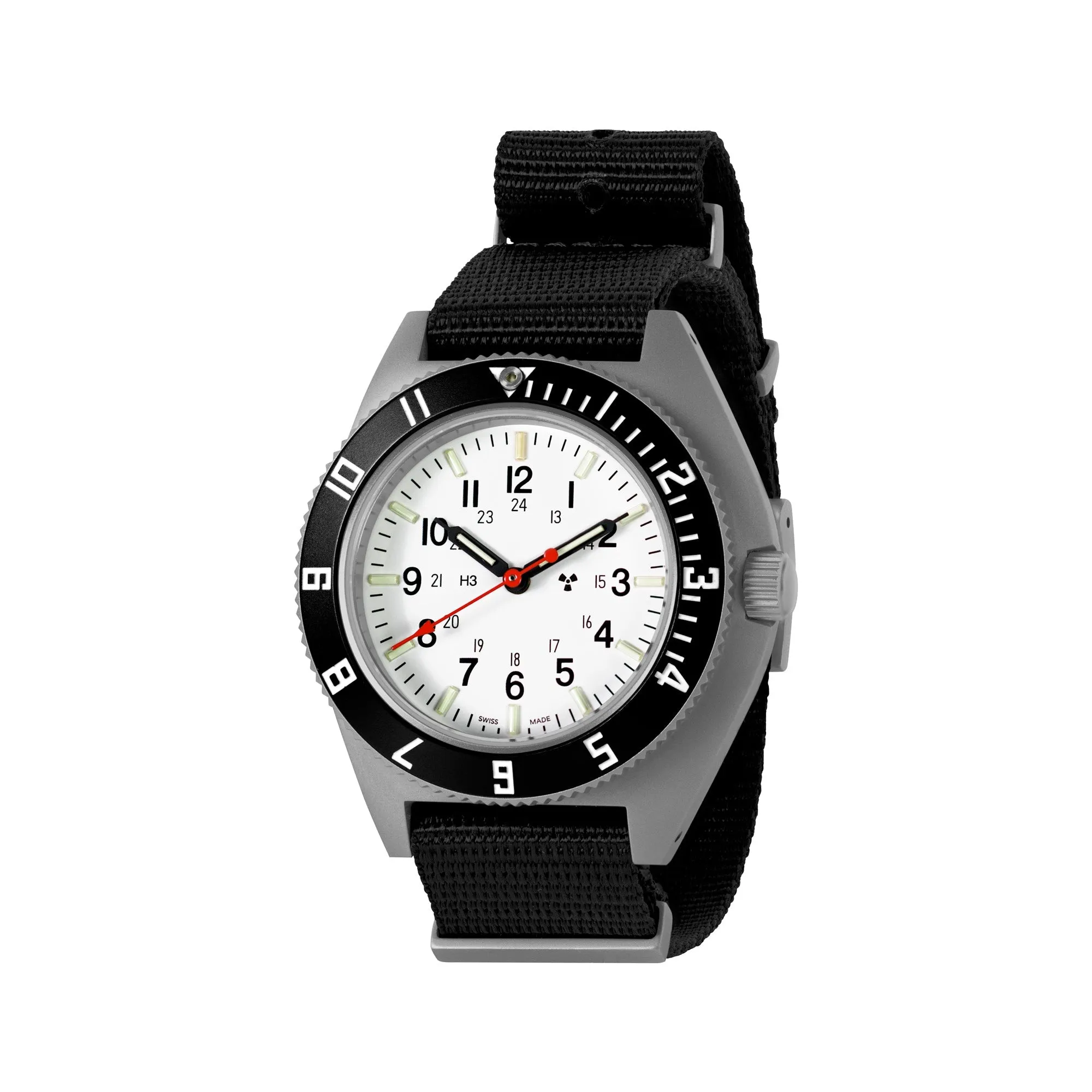 41mm Arctic Steel Navigator (SSNAV) on Nylon DEFSTAN