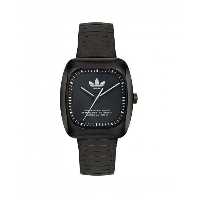 Adidas Retro Wave One Stainless Steel IP Black Unisex Watch AOSY24026