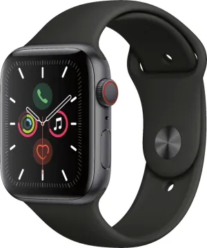 Apple Watch Series 5 (GPS   Cellular, 44mm) - Space Gray Aluminum Case with Black Sport Band