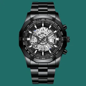 BINBOND Luxury Hollow Non-Mechanical Quartz Watch for Men - 30M Waterproof Classic Design S033