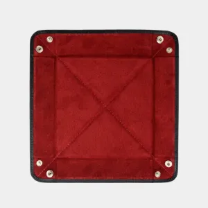 Black Leather & Red Suede Small Travel Tray