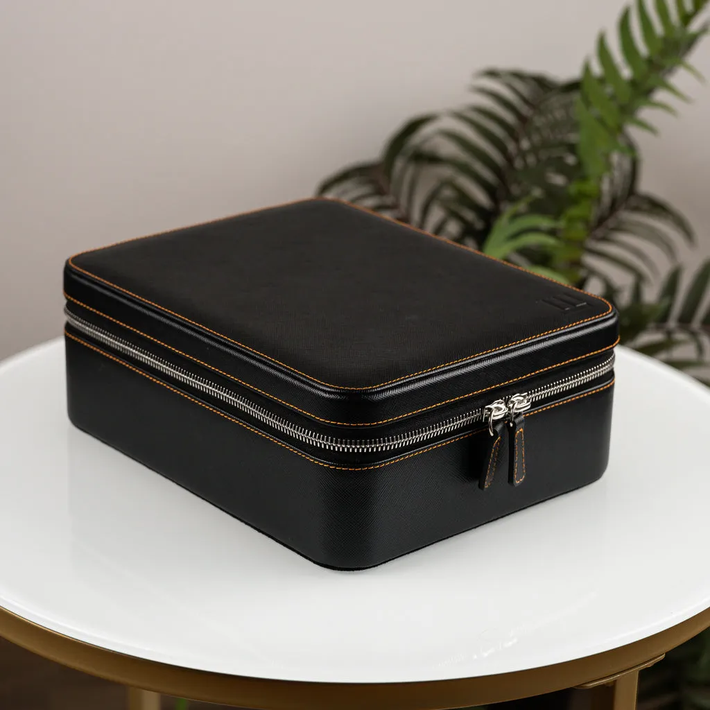 Black Saffiano Watch Box – Six Watches