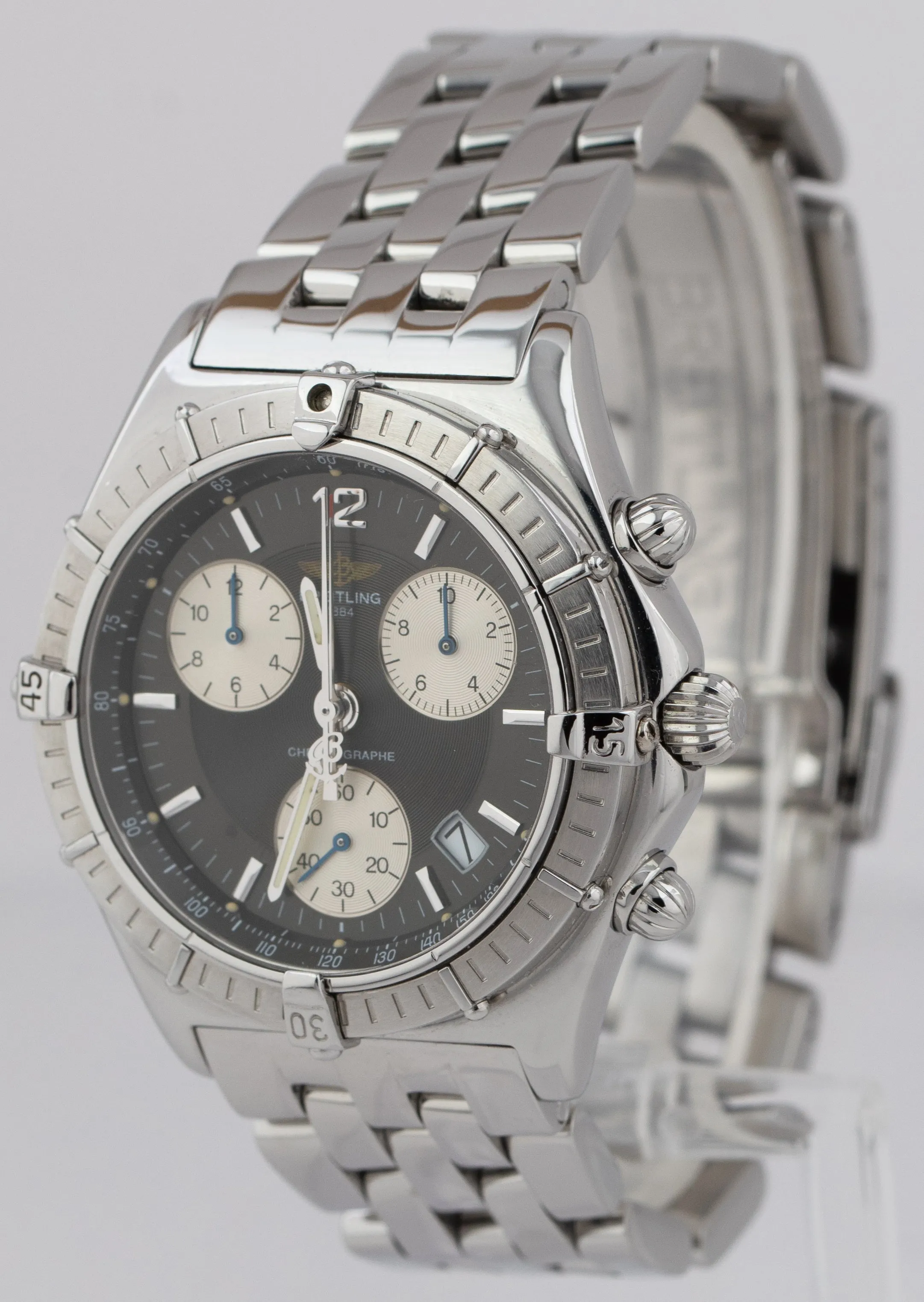 Breitling Chrono Sirius 39mm Gray Stainless Steel Date Quartz A53011 Watch