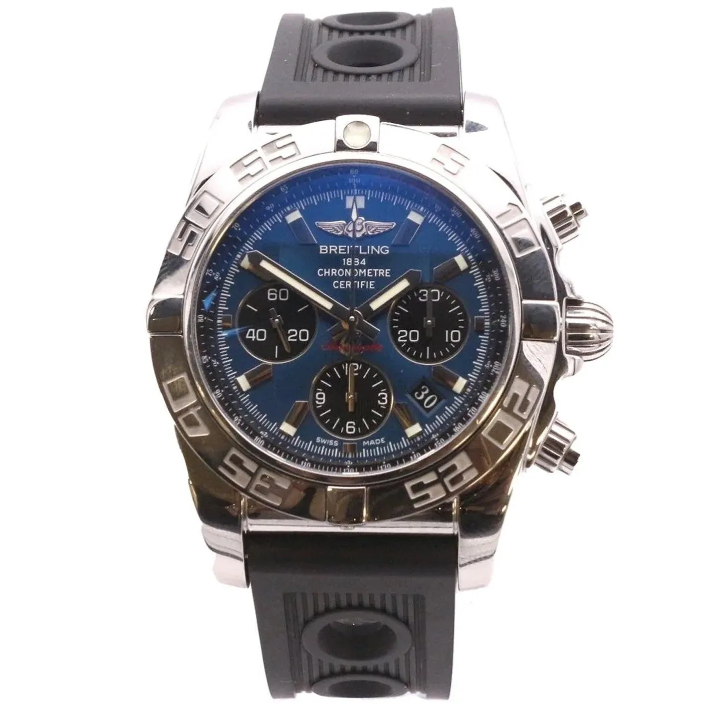 Breitling Chronomat 44mm Steel/Rubber Watch - Ref: AB0110