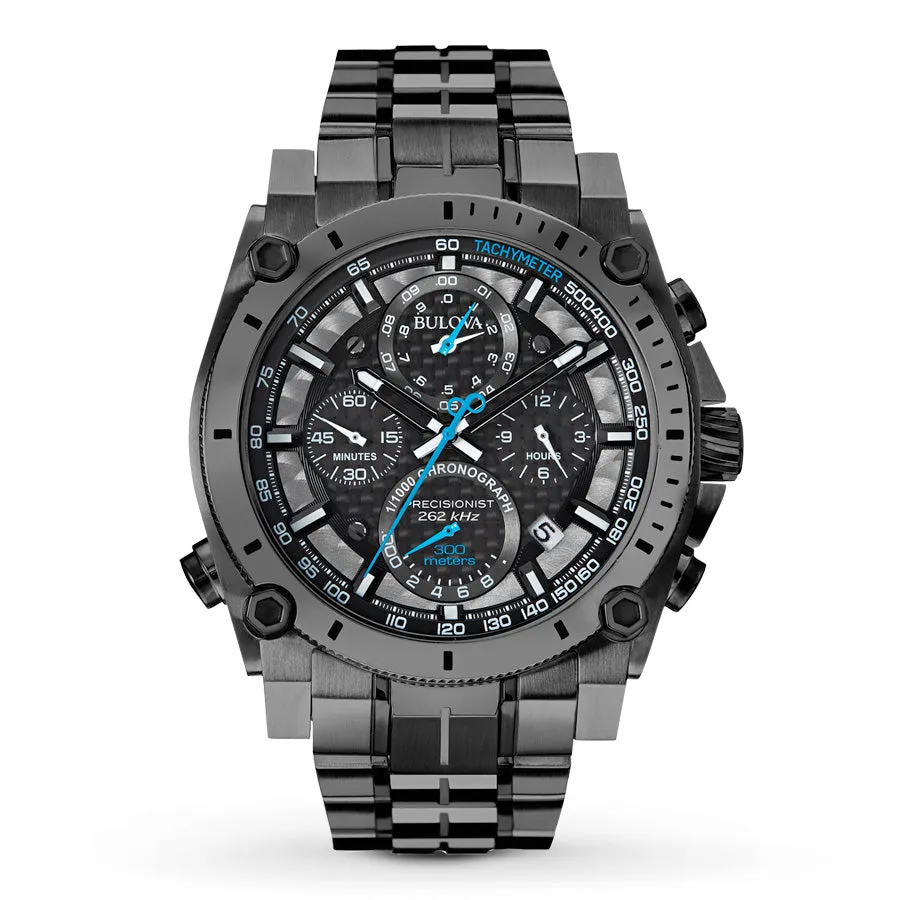 Bulova Icon Precisionist Mens Grey Black Dial Chronograph Watch 98B229