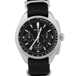 Bulova Lunar Pilot 96B251 Papers 45mm 262 kHz Black Chronograph Stainless B P