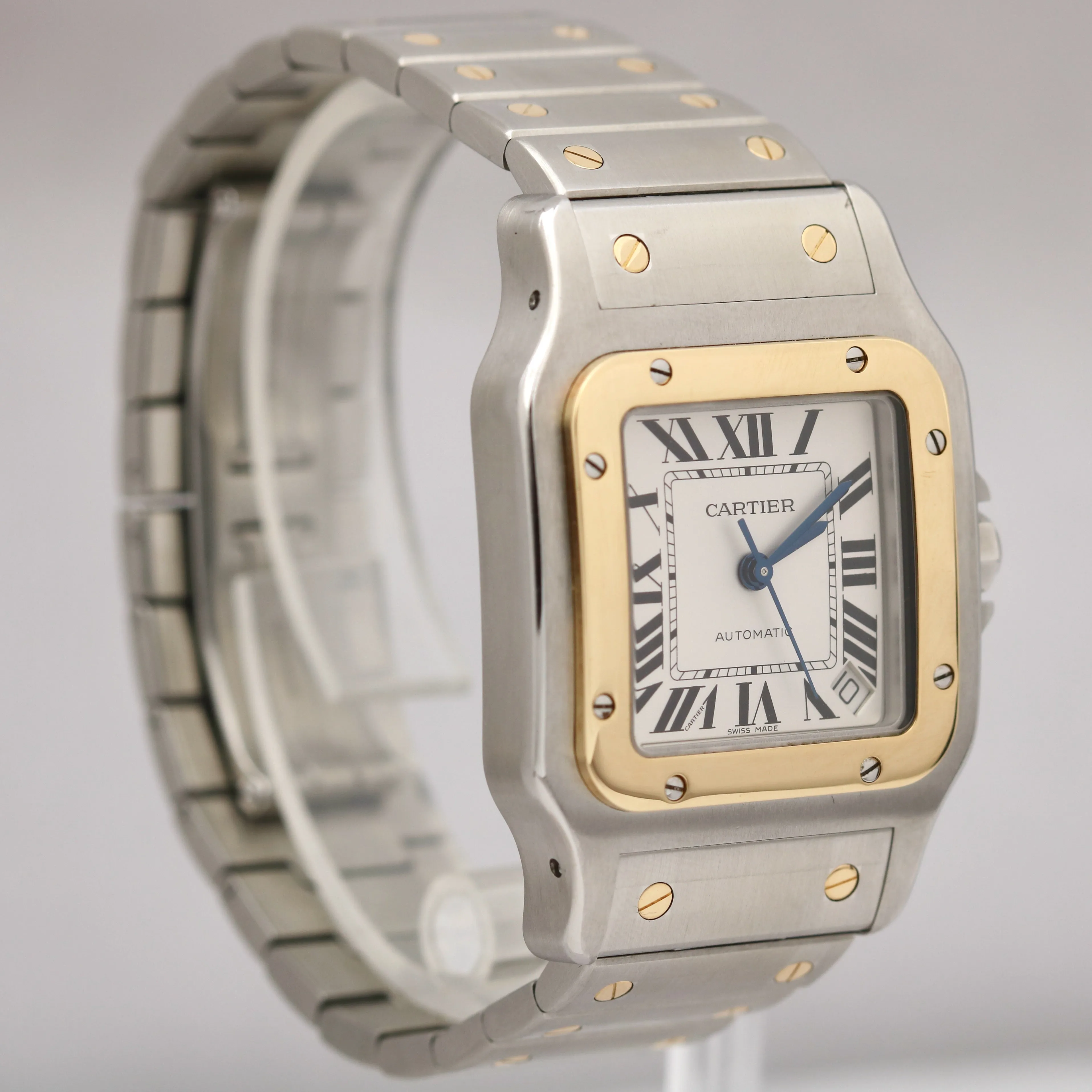 Cartier Santos Galbee 32mm Auto Two-Tone Stainless 18K White Roman 2823 W20099C4