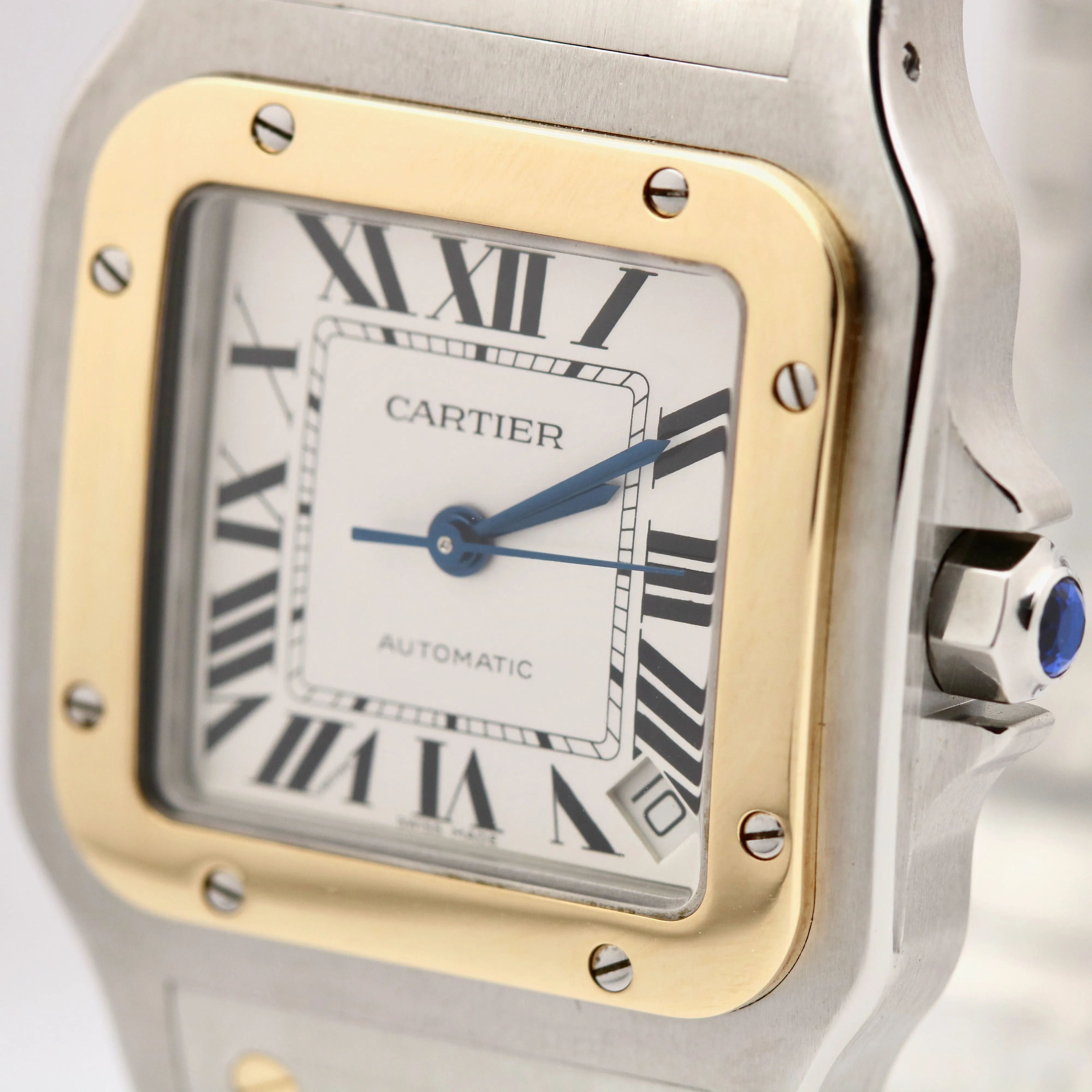 Cartier Santos Galbee 32mm Auto Two-Tone Stainless 18K White Roman 2823 W20099C4