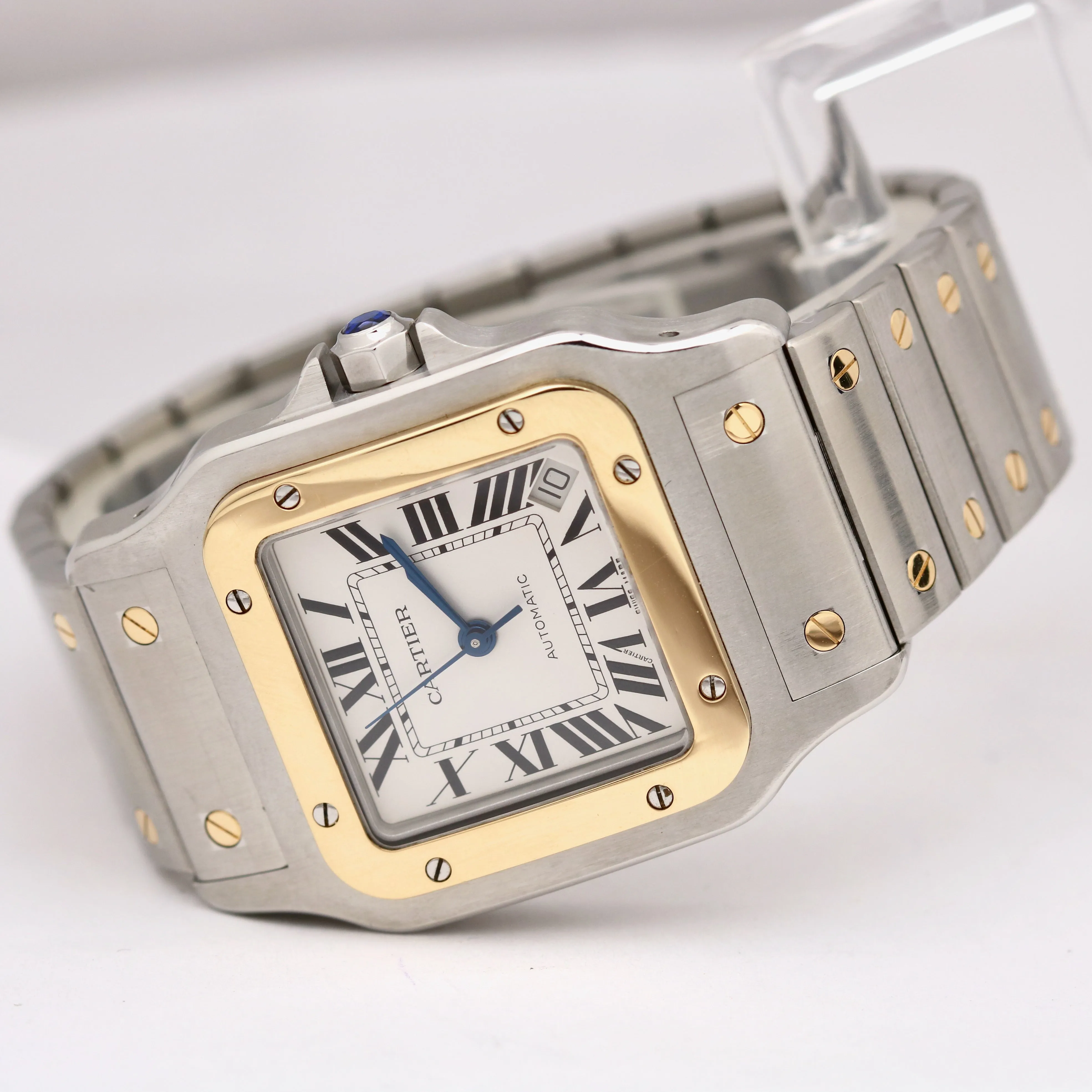 Cartier Santos Galbee 32mm Auto Two-Tone Stainless 18K White Roman 2823 W20099C4