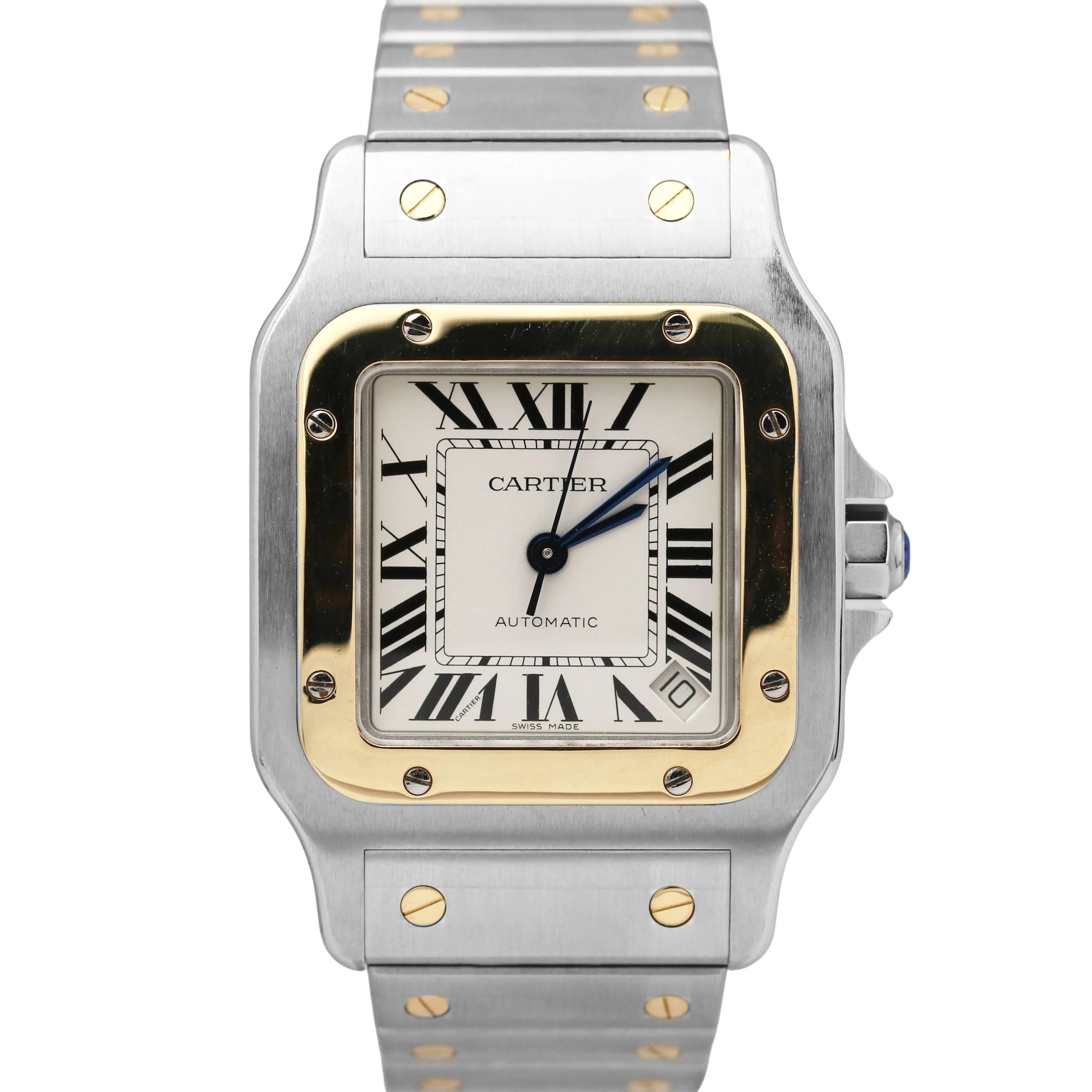 Cartier Santos Galbee 32mm Auto Two-Tone Stainless 18K White Roman 2823 W20099C4