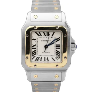 Cartier Santos Galbee 32mm Auto Two-Tone Stainless 18K White Roman 2823