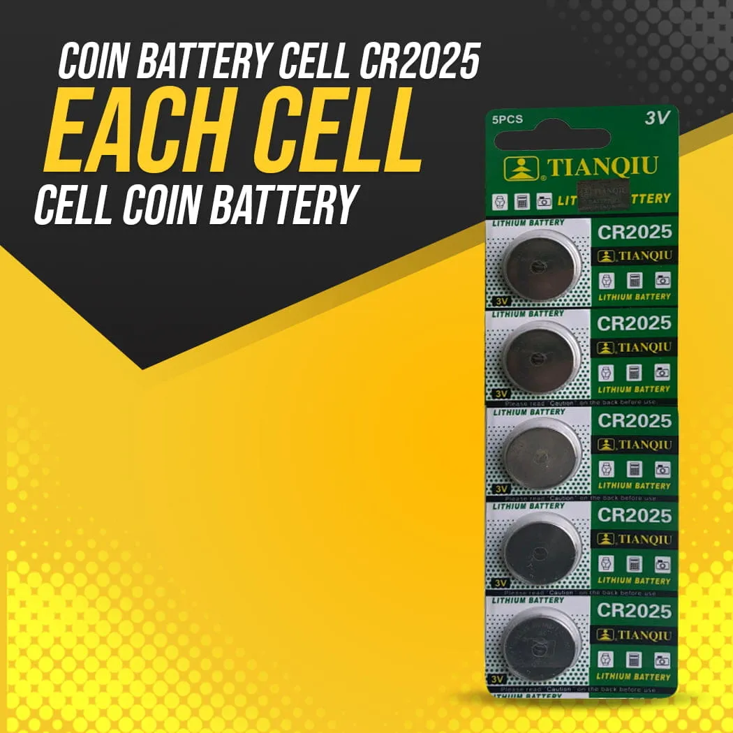 Coin Battery Cell CR2025 - Each Cell - Cell Coin Battery | Button Cell | Button Battery | Cell