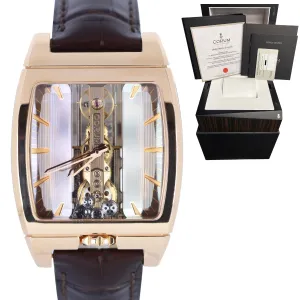 Corum Golden Bridge 18K Rose Gold Skeleton Tonneau 37x51mm Watch 313.165.55/0002