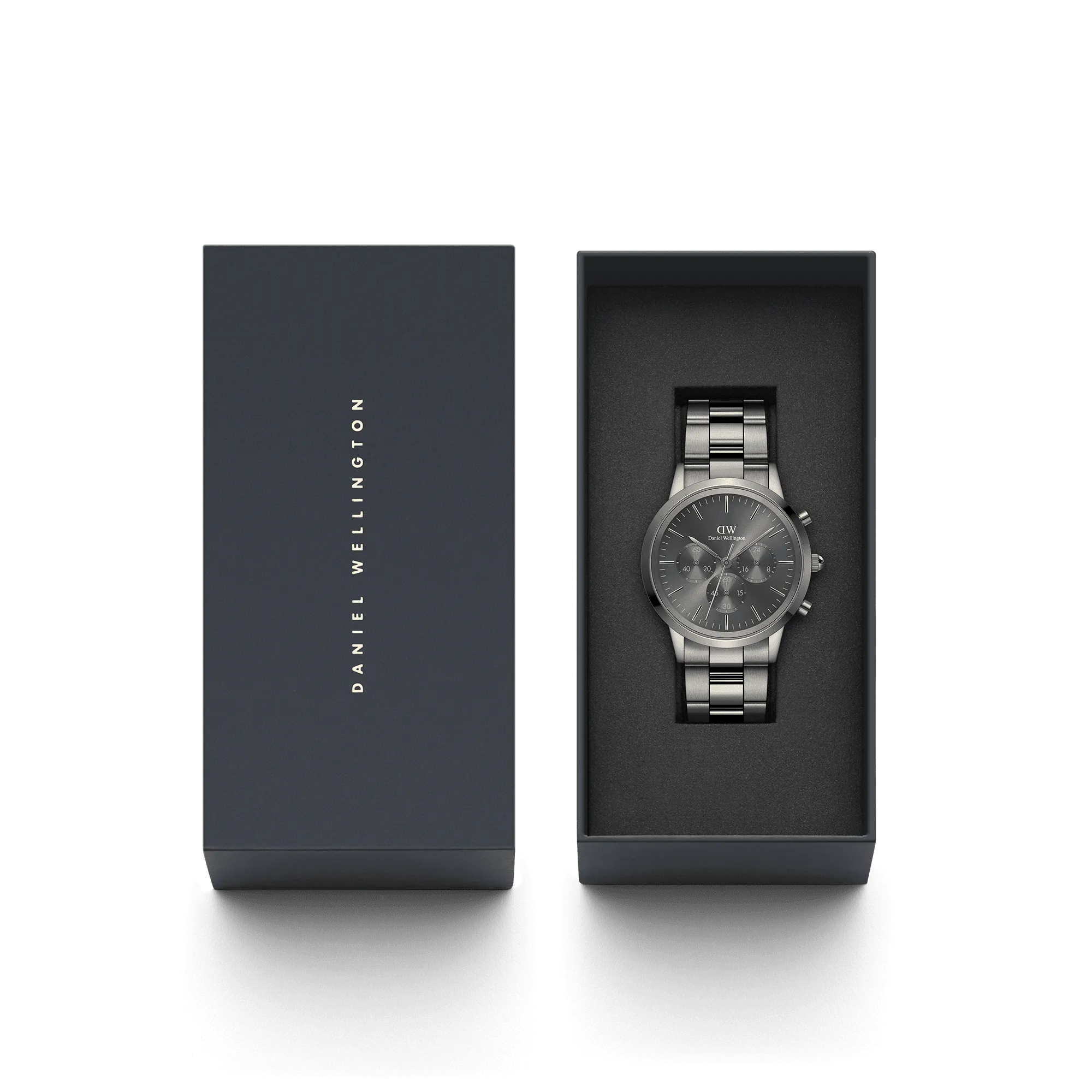 Daniel Wellington Iconic Chronograph 42 Link Anthracite-Grey Sunray Watch