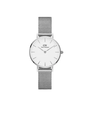 Daniel Wellington Petite 28 Sterling Silver & White Watch