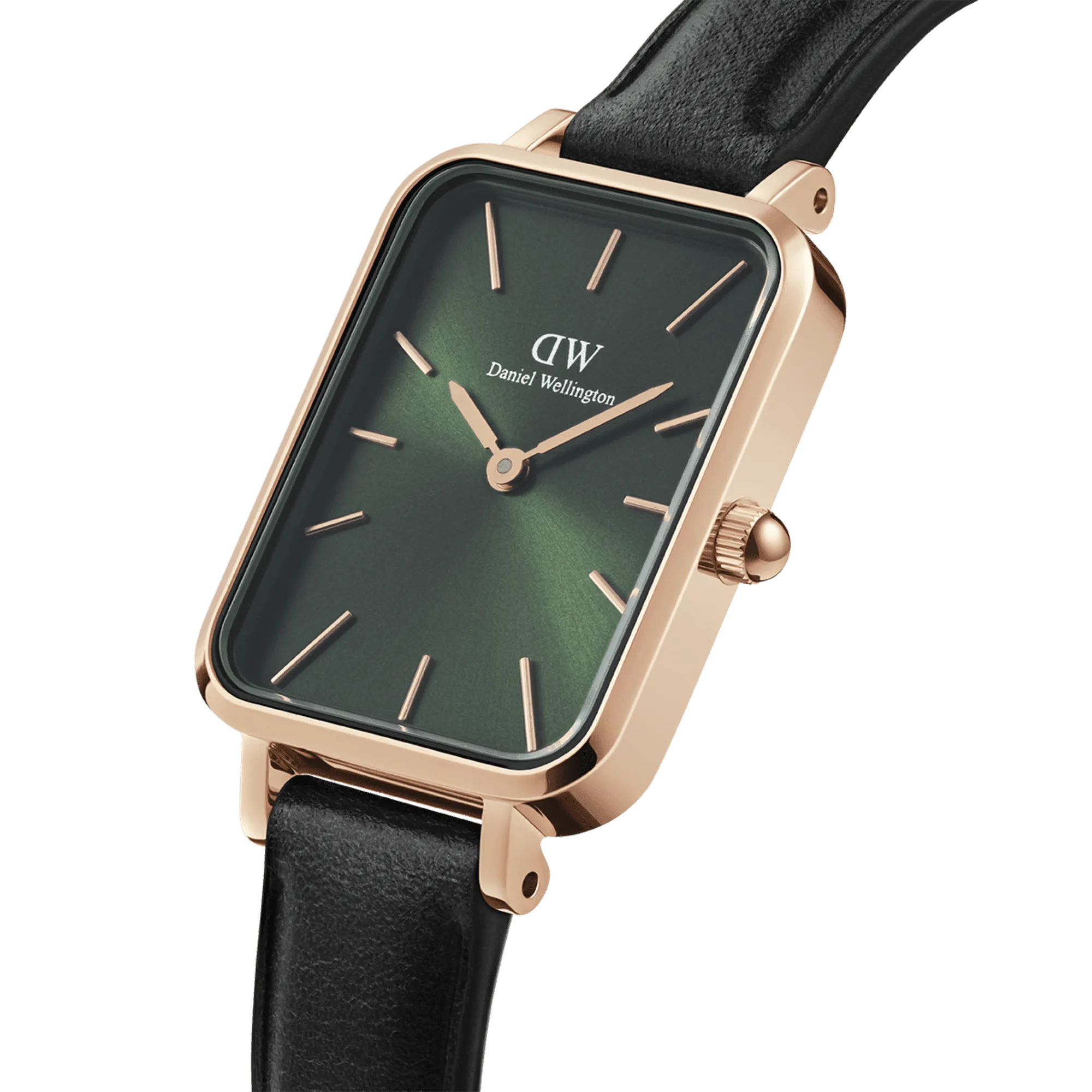 Daniel Wellington Quadro 20X26 Pressed Sheffield Rose Gold & Emerald Watch