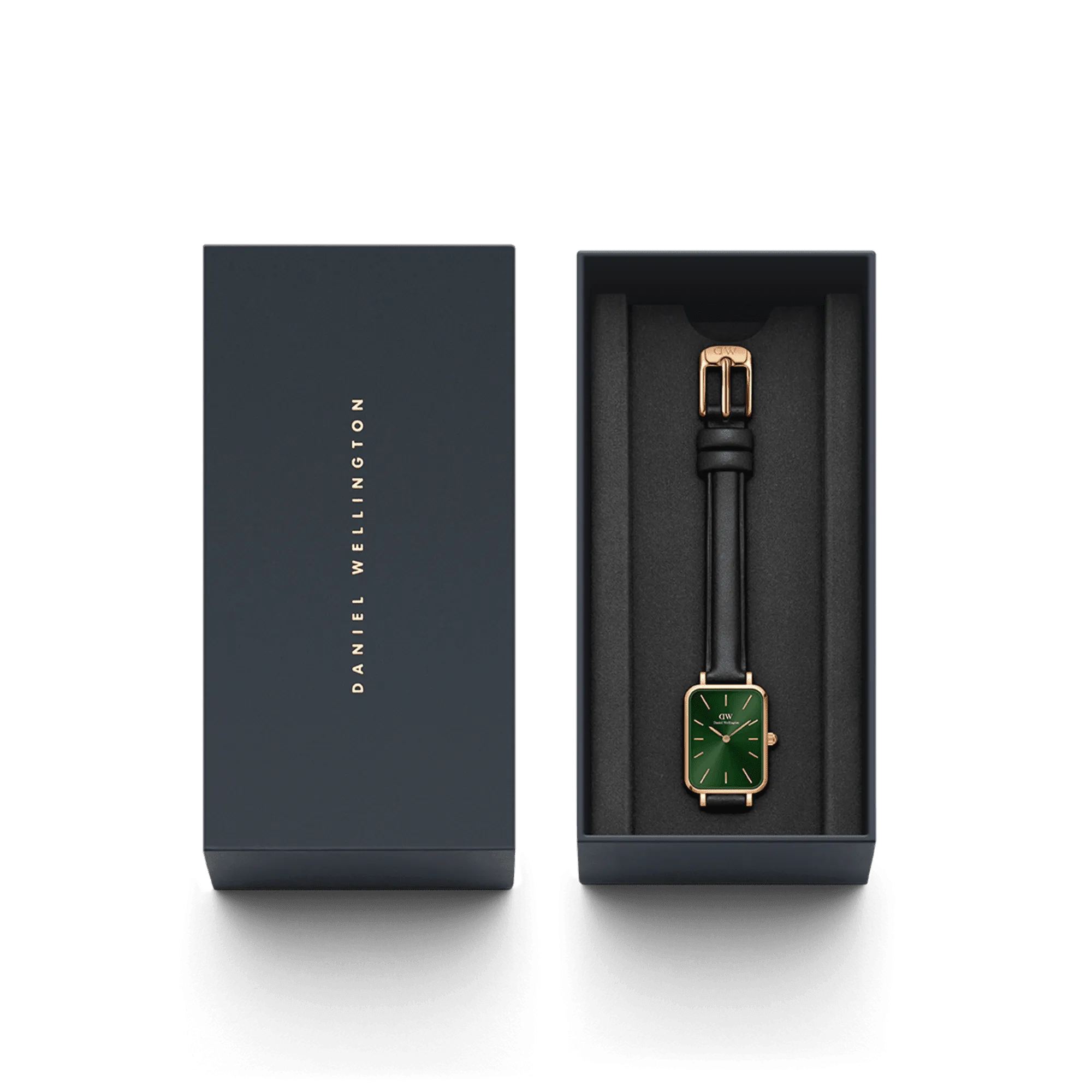 Daniel Wellington Quadro 20X26 Pressed Sheffield Rose Gold & Emerald Watch