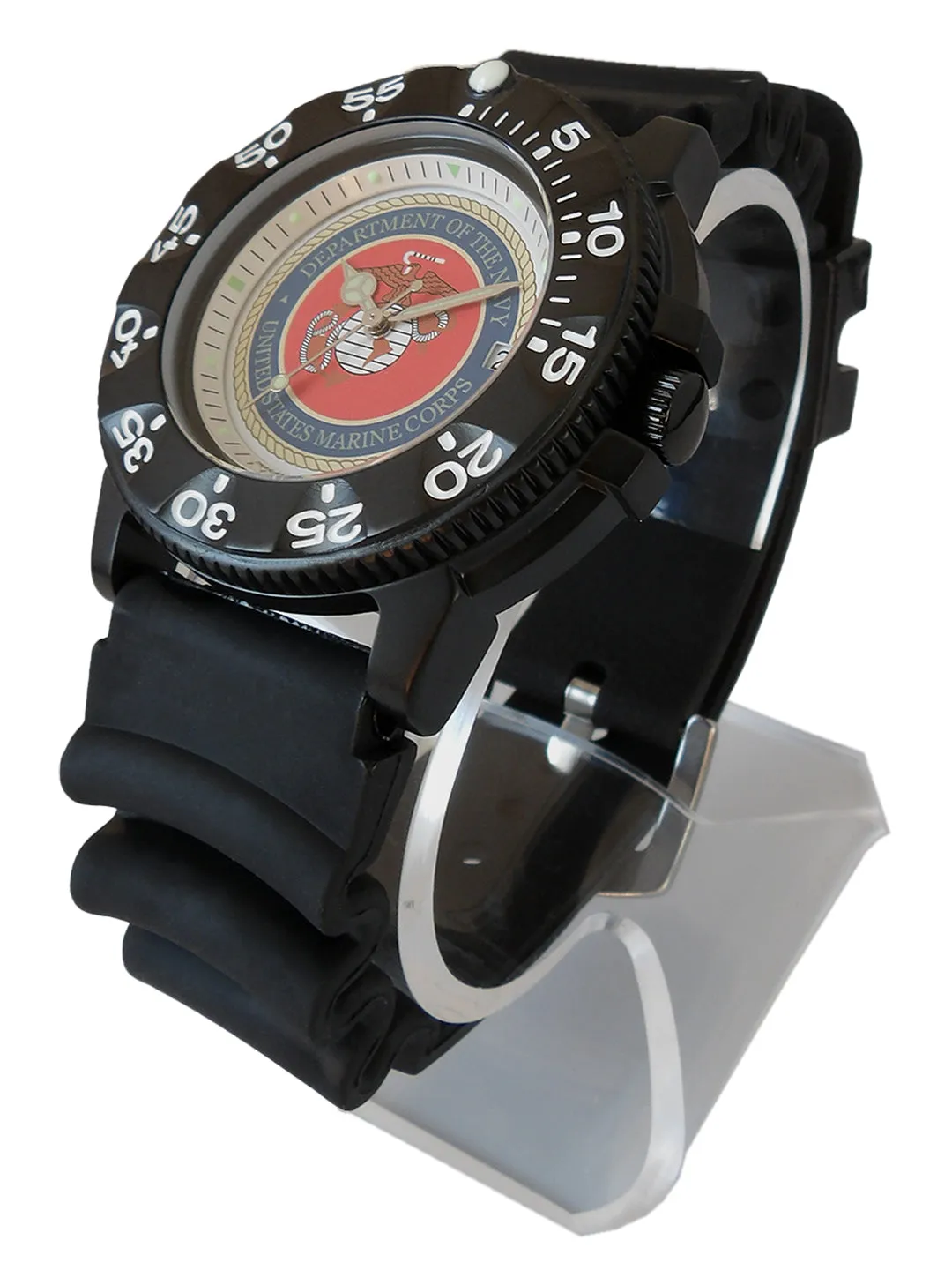 Del Mar Watches Men's U.S. Marine Corps Dial Military Watch - Black Strap #50517