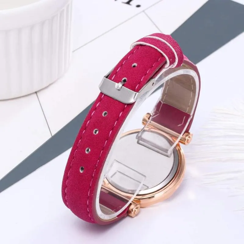 Diamond Cut Style Shaped Dial Watch with Leather Strap