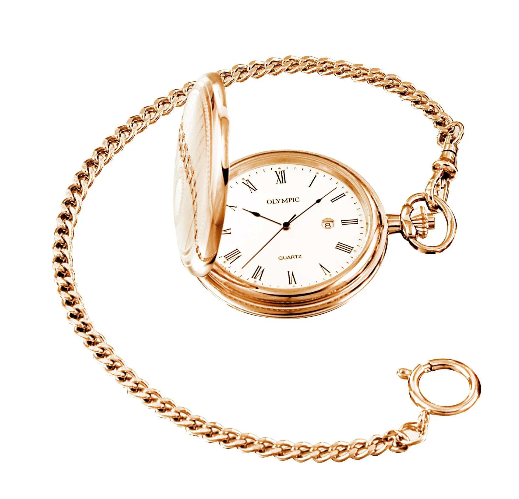 Elegant Olympic Quartz Pocket Watch in Rose Gold – Classic Style & Reliable Movement