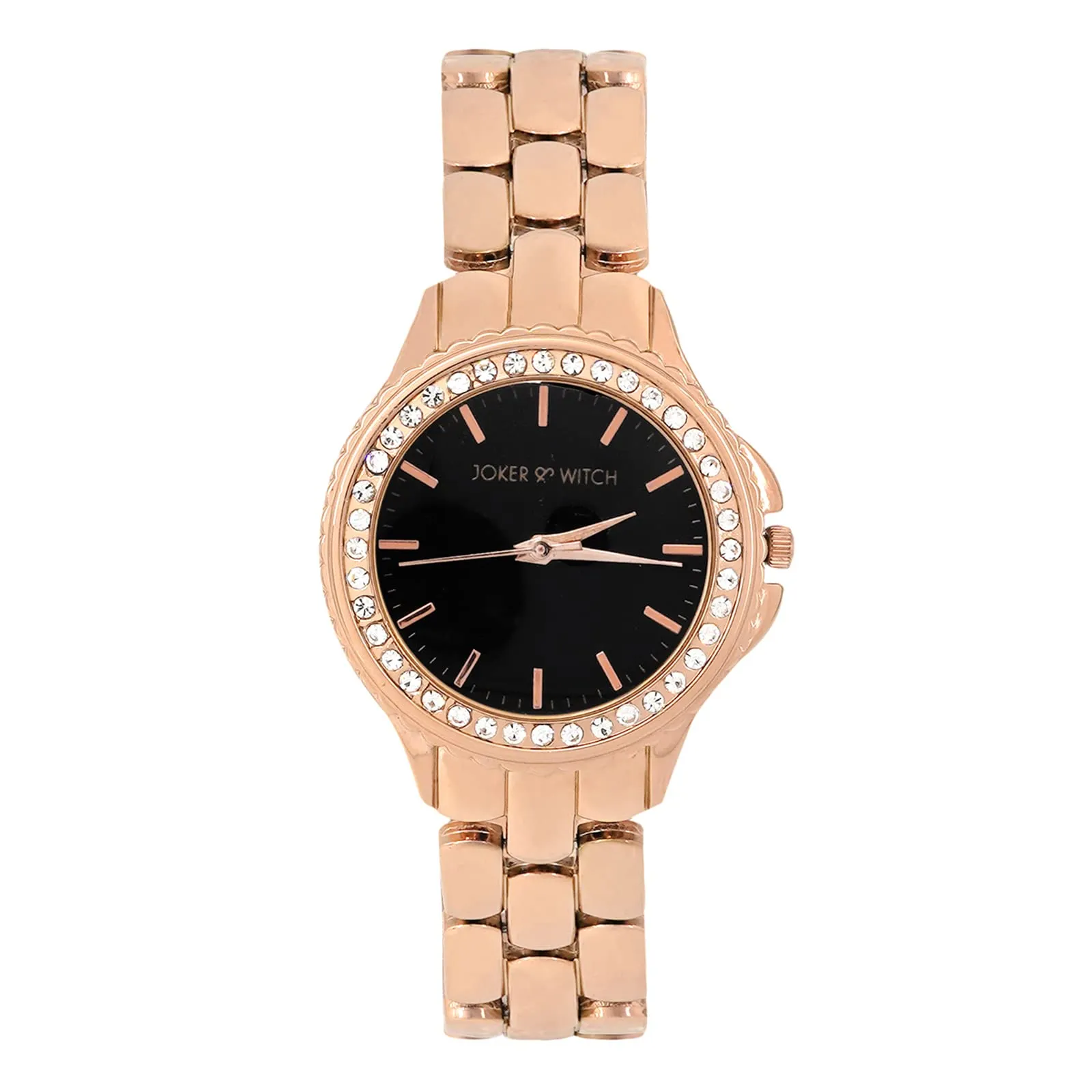 Erica Black Dial Rosegold Watch