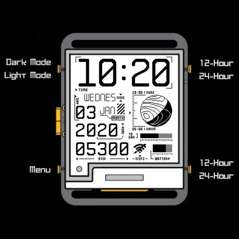 ESP32 Smart Watch E-Paper Watch Black PCB Electronic Components WATCHY E-INK WATCH BASED On ESP32 Type-C Port