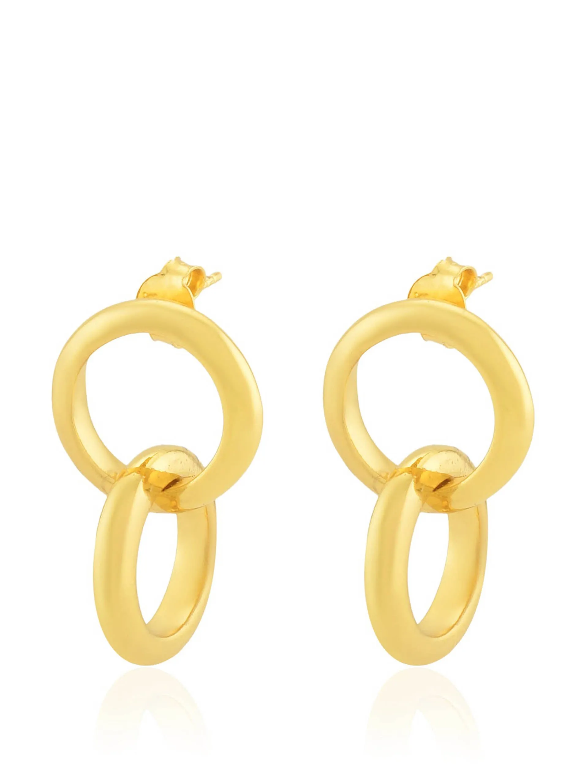 Gold Celestine double hoops