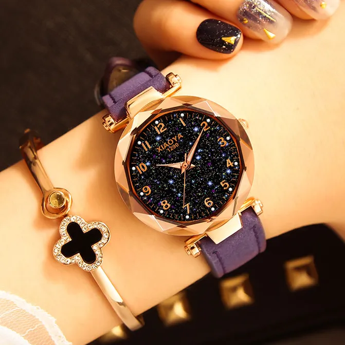 Grinded Belt Starry Sky Women's Watches