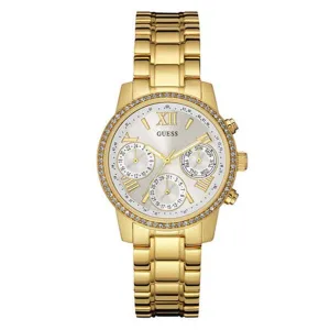 Guess Park Ave Gold Stainless Steel Silver Dial Chronograph Quartz Watch for Ladies - W0636L3