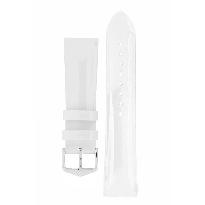 Hirsch DIVA Glossy Ladies Leather Watch Strap in WHITE