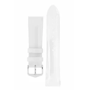 Hirsch DIVA Glossy Ladies Leather Watch Strap in WHITE