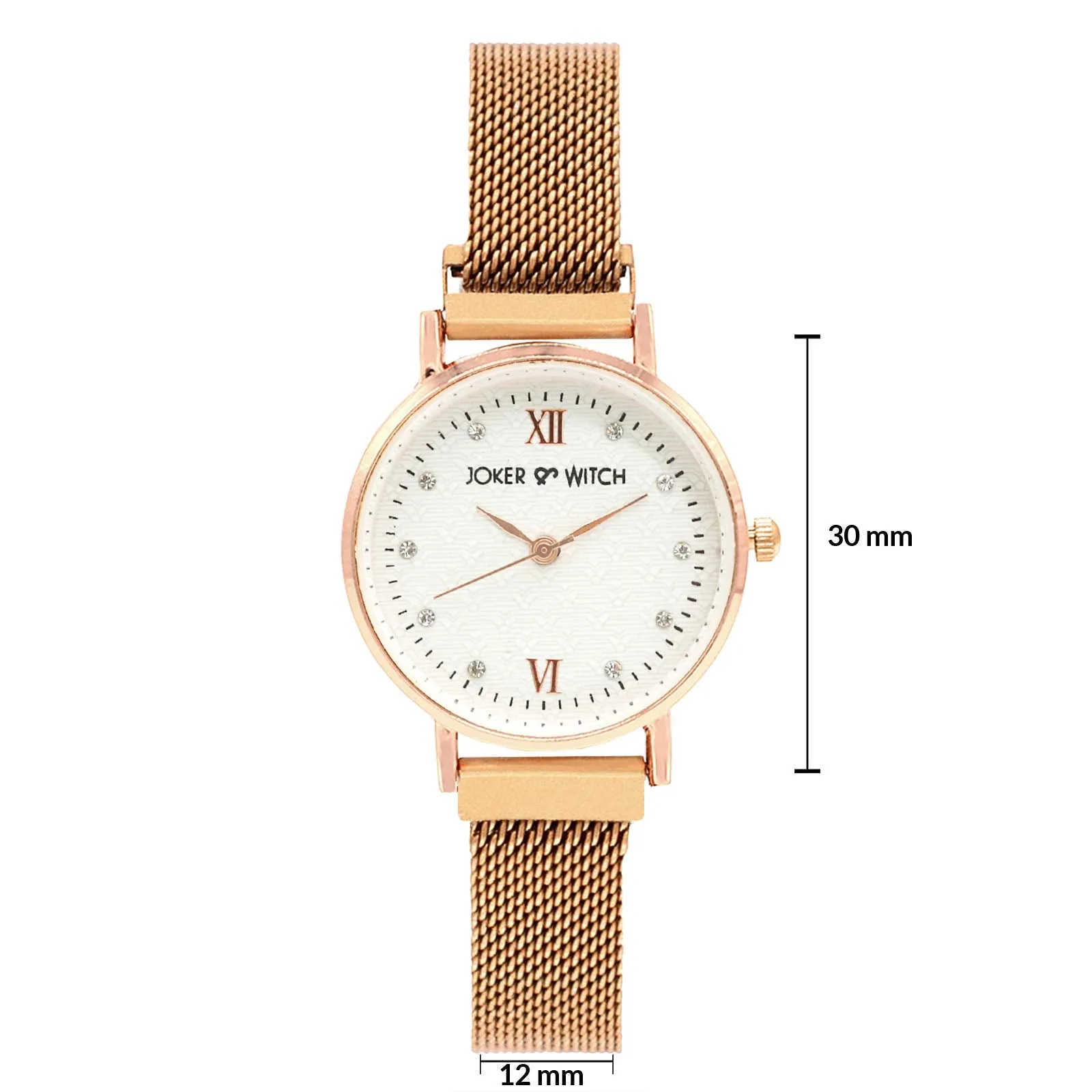 Joker & Witch Lexi Gold Mesh Strap White Dial Watch for Women