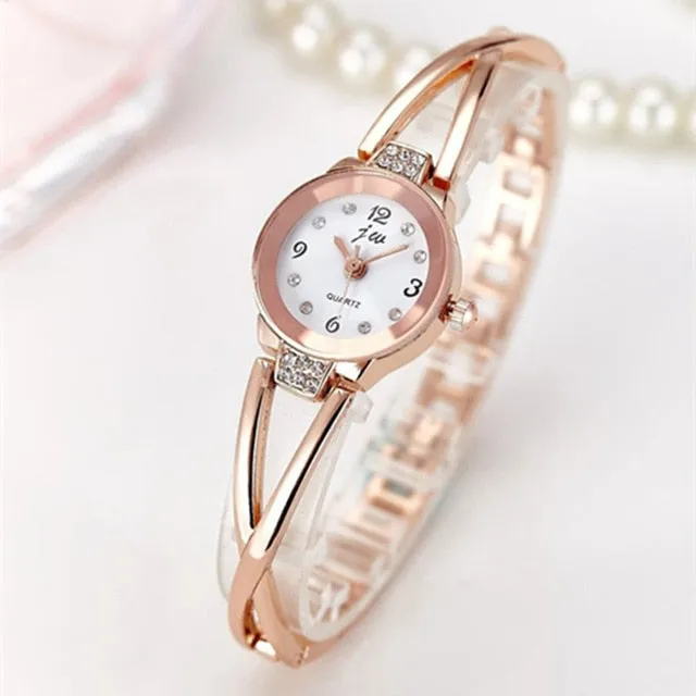 JW Rose Gold Quartz Watch Women Clock Luxury Brand Stainless steel Bracelet watches Ladies Dress Crystal Wristwatches relogio