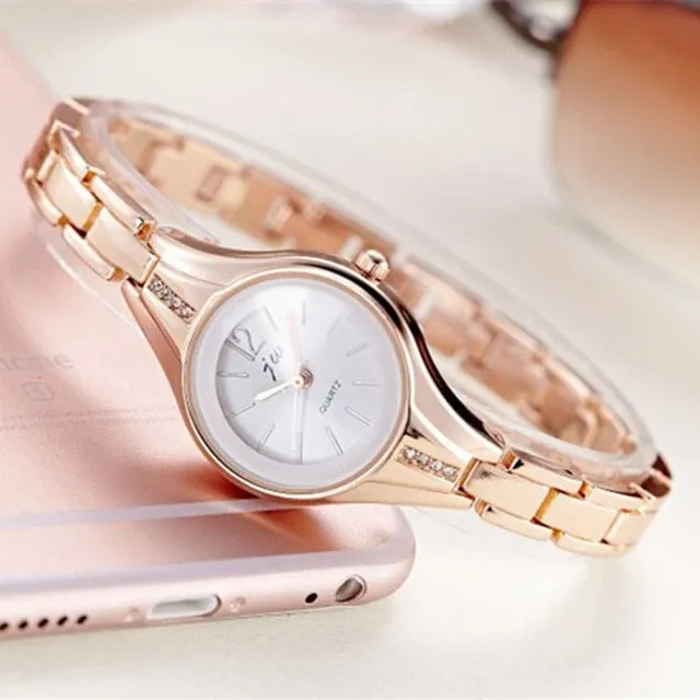 JW Rose Gold Quartz Watch Women Clock Luxury Brand Stainless steel Bracelet watches Ladies Dress Crystal Wristwatches relogio