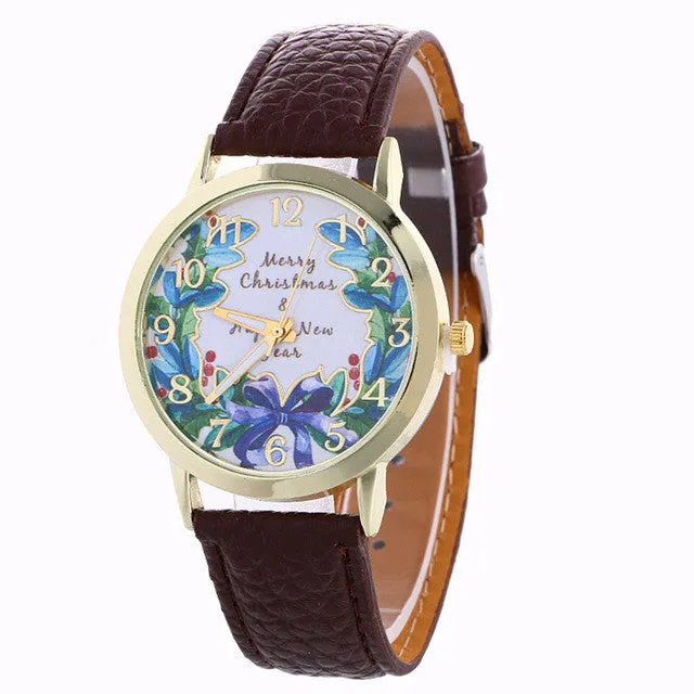 Ladies Fashion Girl Quartz Watch Clock Women Leather Brand Casual Dress Women's Flower Wristwatch Cool Watches Unique Watches