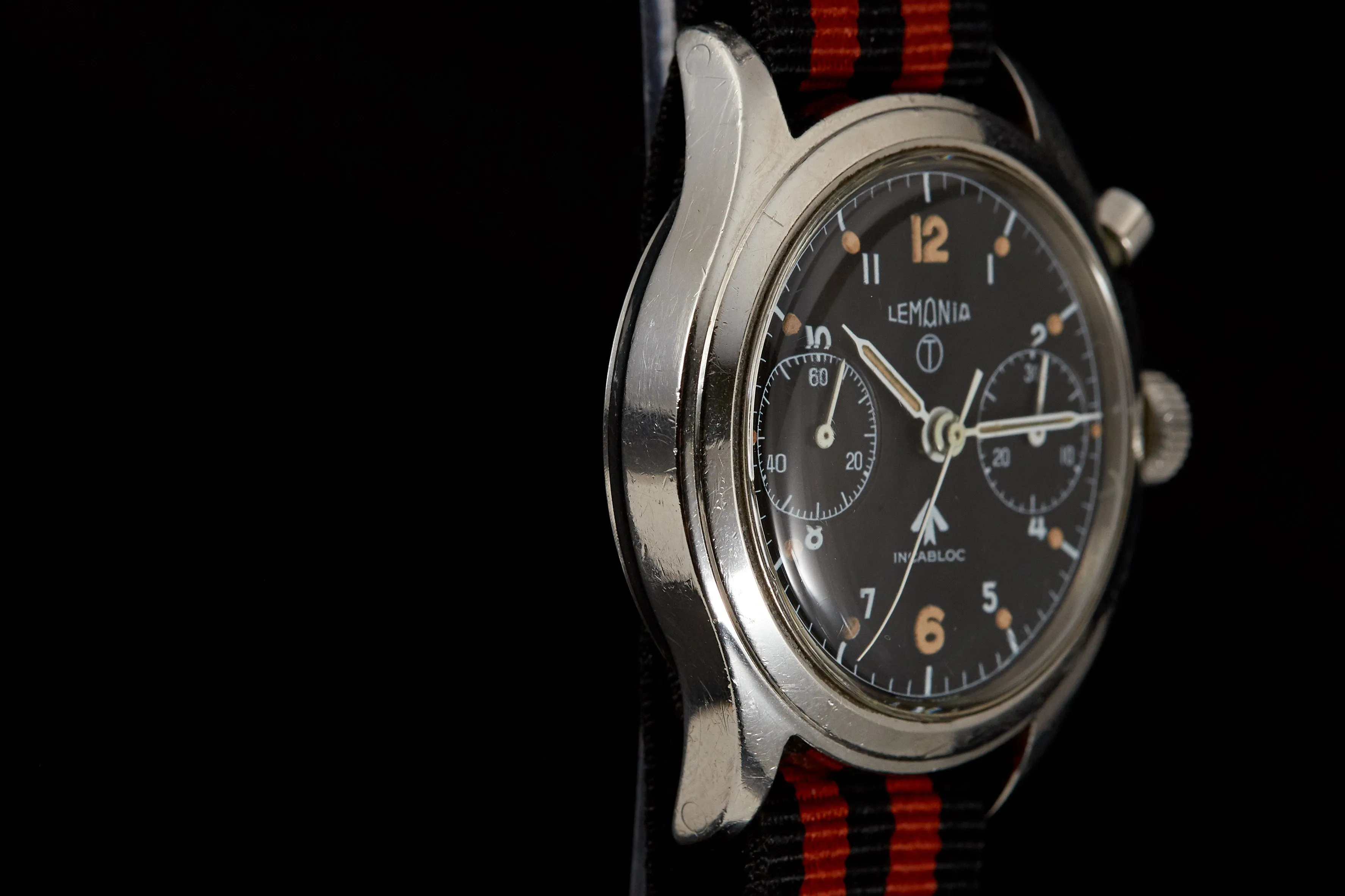 Lemania RAF Monopusher Chronograph