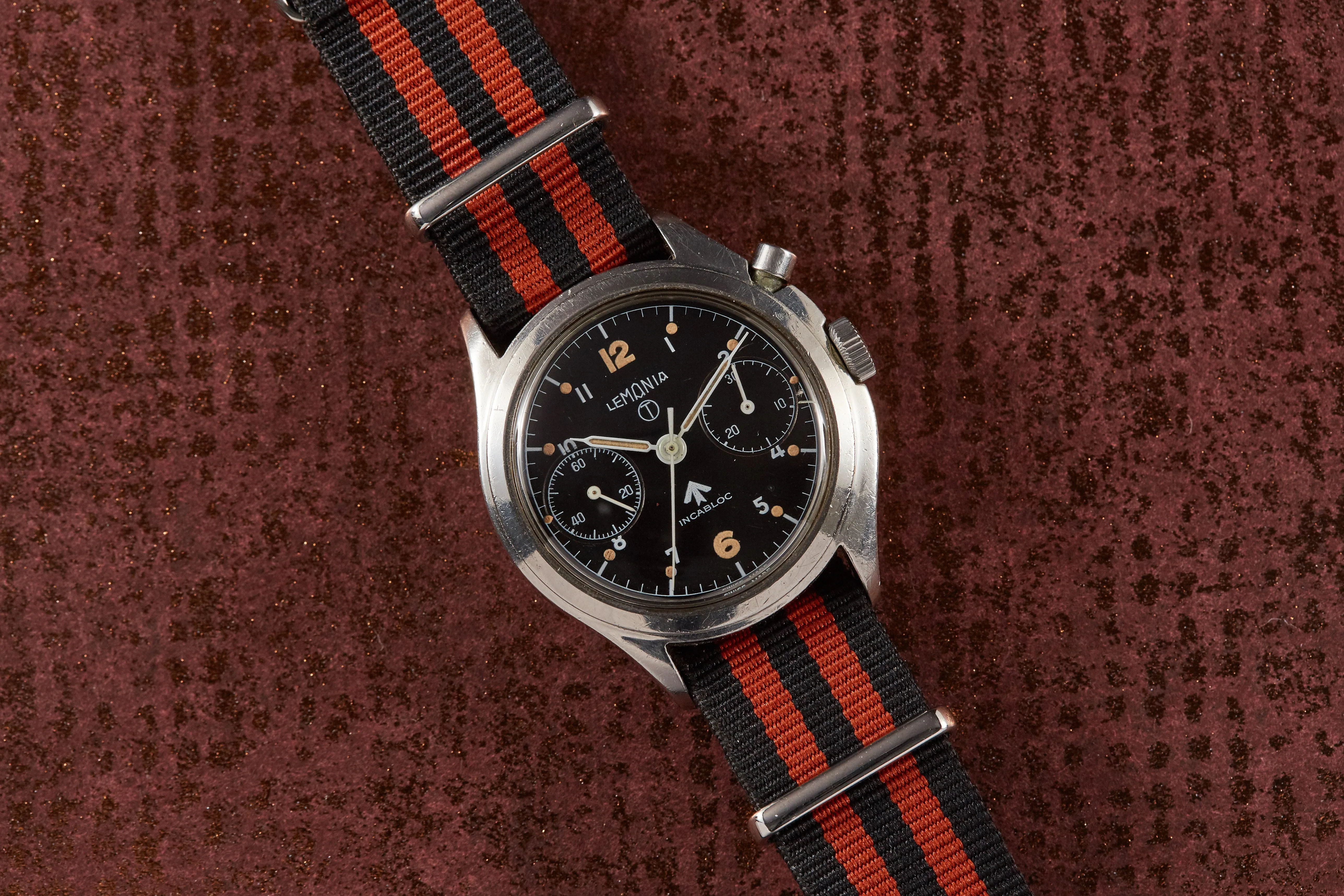 Lemania RAF Monopusher Chronograph