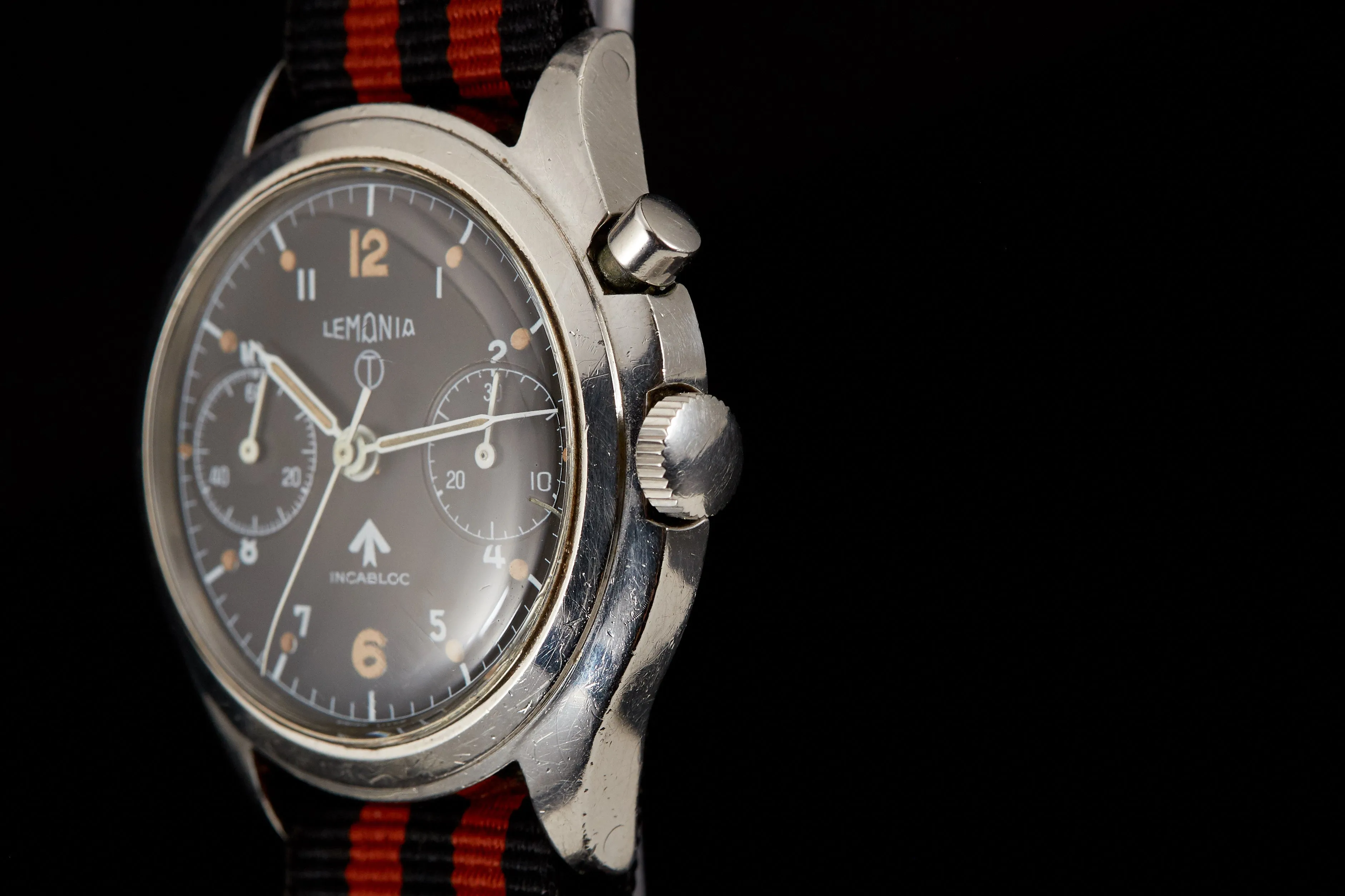 Lemania RAF Monopusher Chronograph