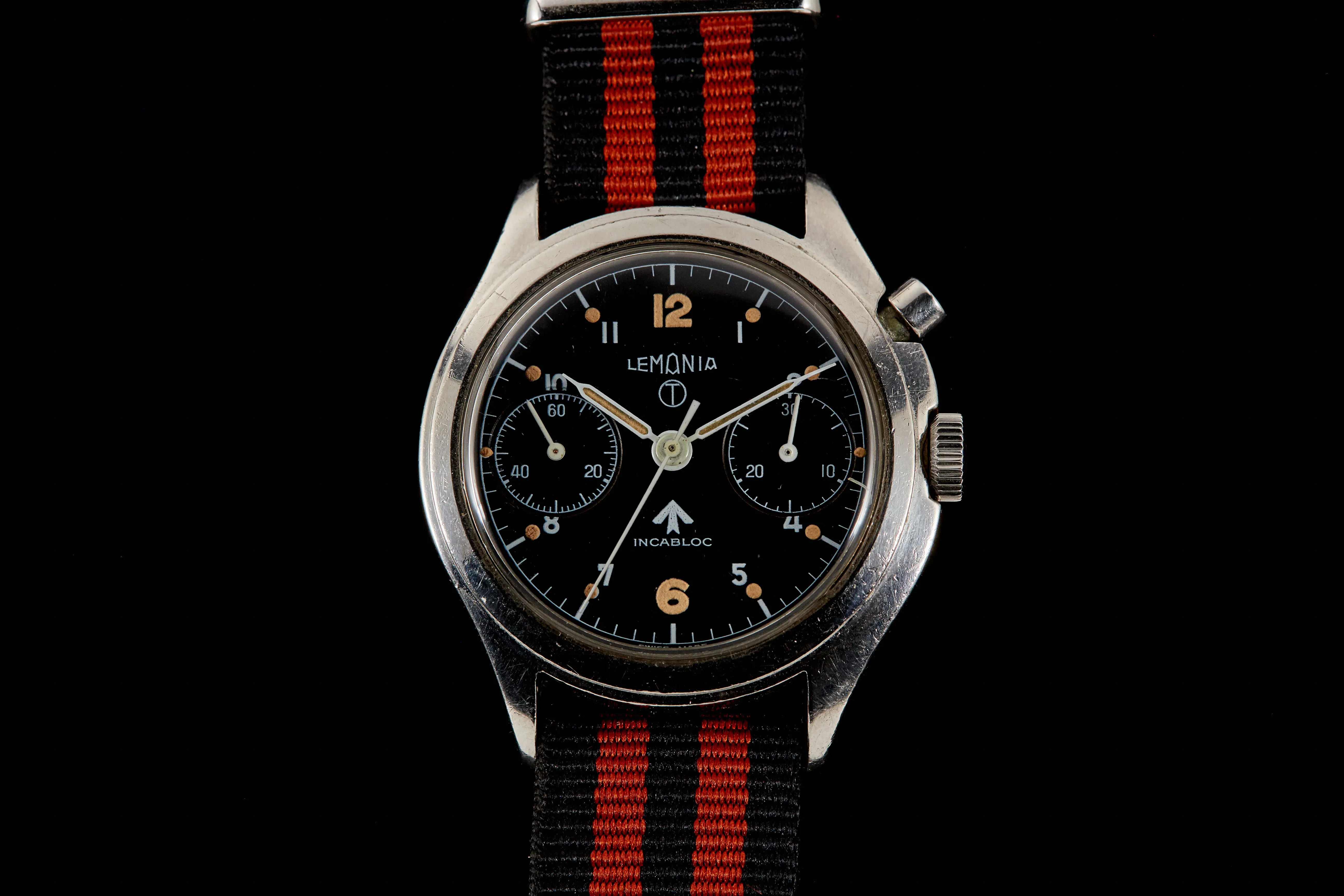 Lemania RAF Monopusher Chronograph