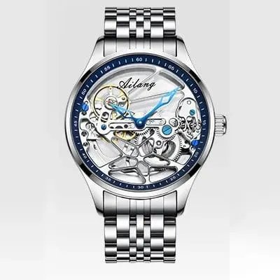 Luxury Skeleton Mechanical Watch for Men - Transparent Hollow Design, Automatic Movement