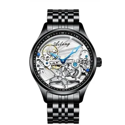 Luxury Skeleton Mechanical Watch for Men - Transparent Hollow Design, Automatic Movement