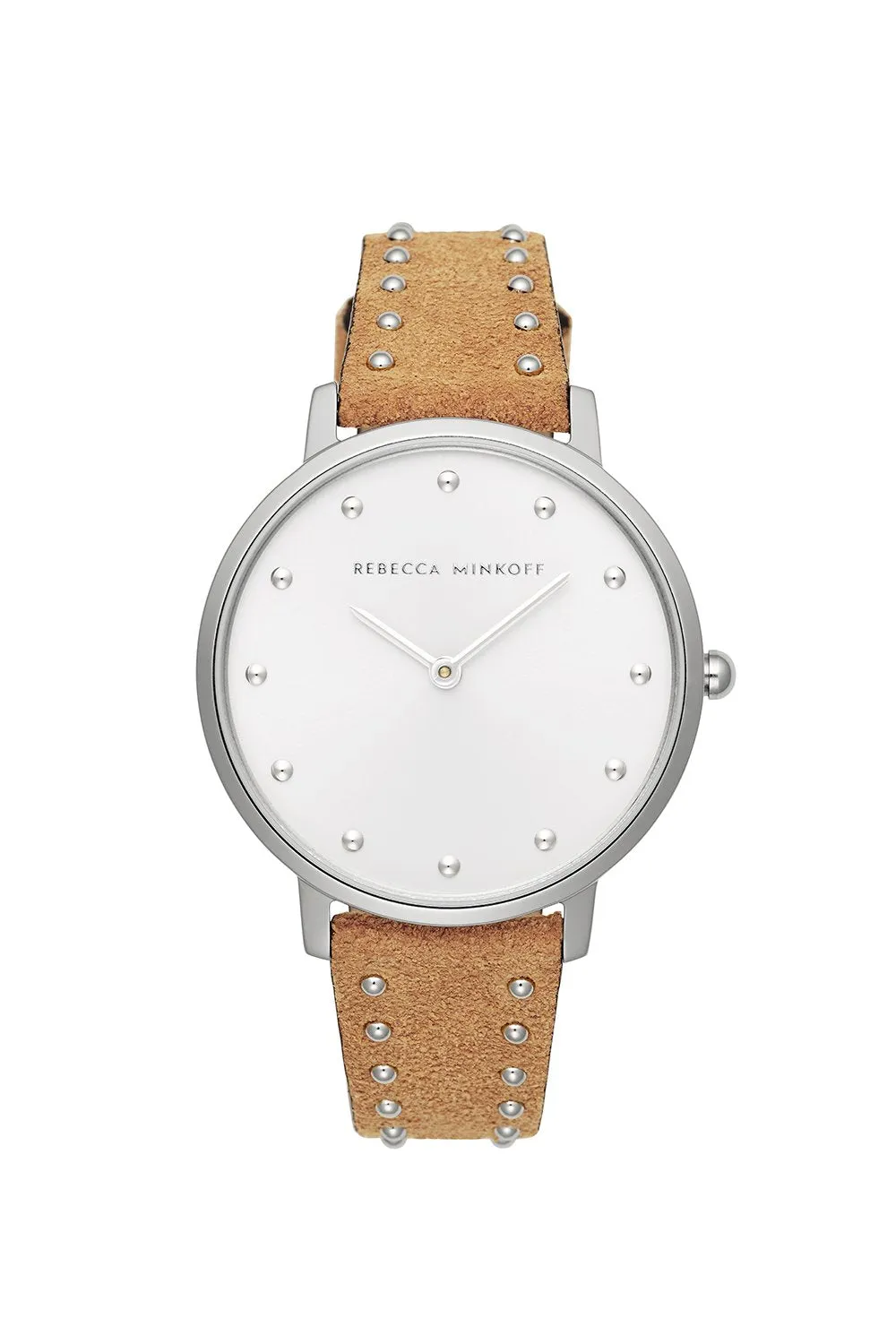 Major Silver Tone Honey Stud Strap Watch, 35mm