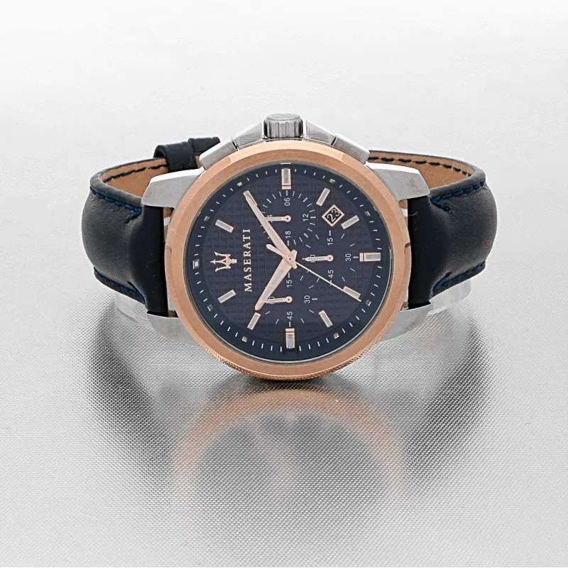 Maserati Successo Navy Blue Chronograph Watch