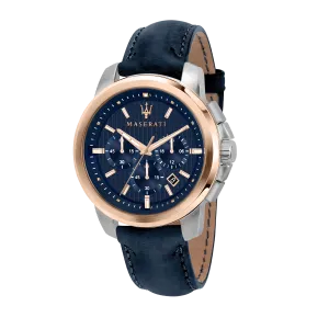 Maserati Successo Navy Blue Chronograph Watch