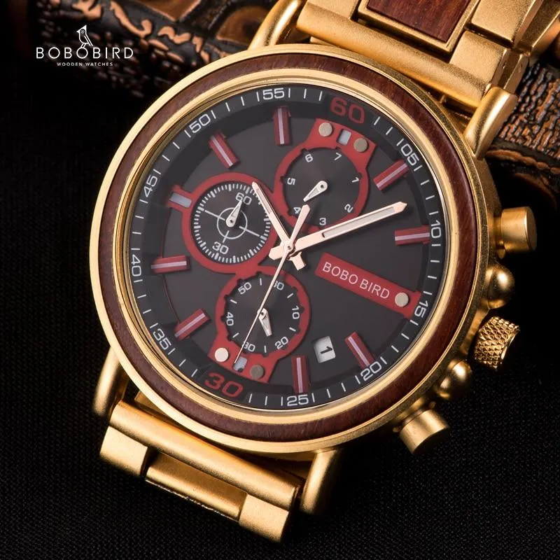 Men Luxury Customised Wooden Carved Watches