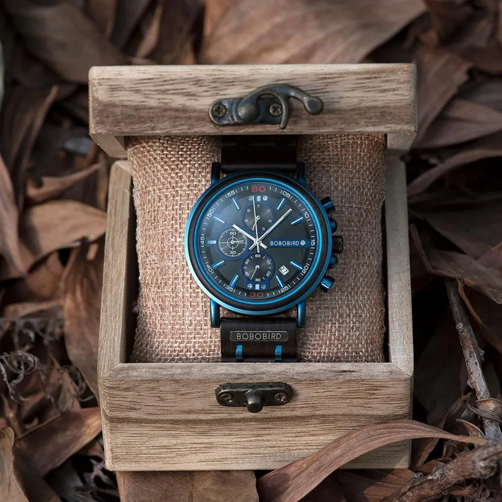 Men Luxury Customised Wooden Carved Watches