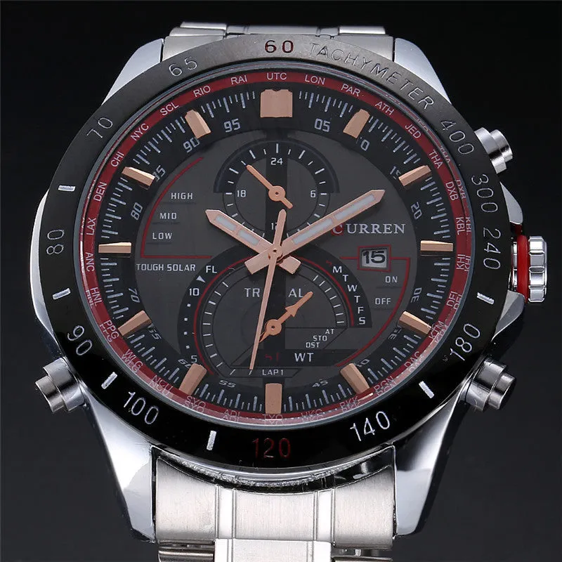 Men Wristwatches CURREN Luxury Brand Stainless Steel Strap Analog Date Men's Quartz Watch Casual Watch