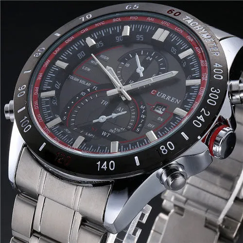 Men Wristwatches CURREN Luxury Brand Stainless Steel Strap Analog Date Men's Quartz Watch Casual Watch