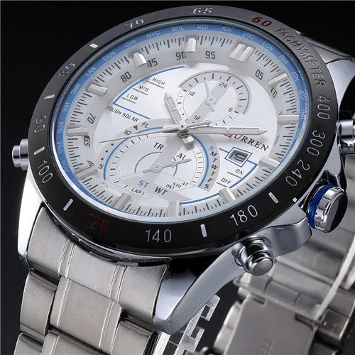 Men Wristwatches CURREN Luxury Brand Stainless Steel Strap Analog Date Men's Quartz Watch Casual Watch